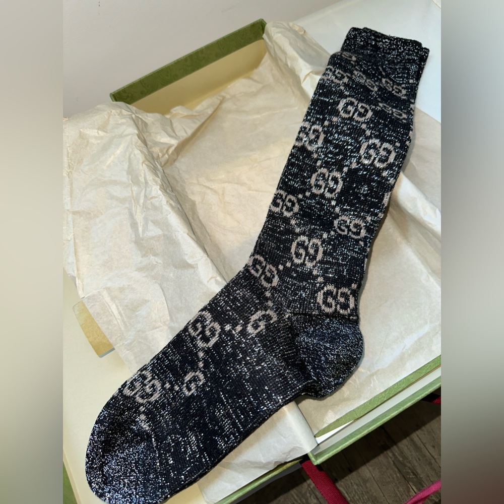 GUCCI Lamé GG Socks size M